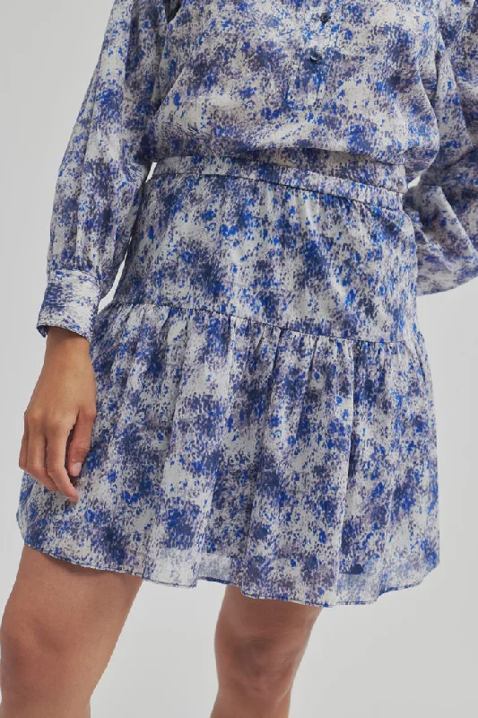 Freesia Blue Print Mini Skirt