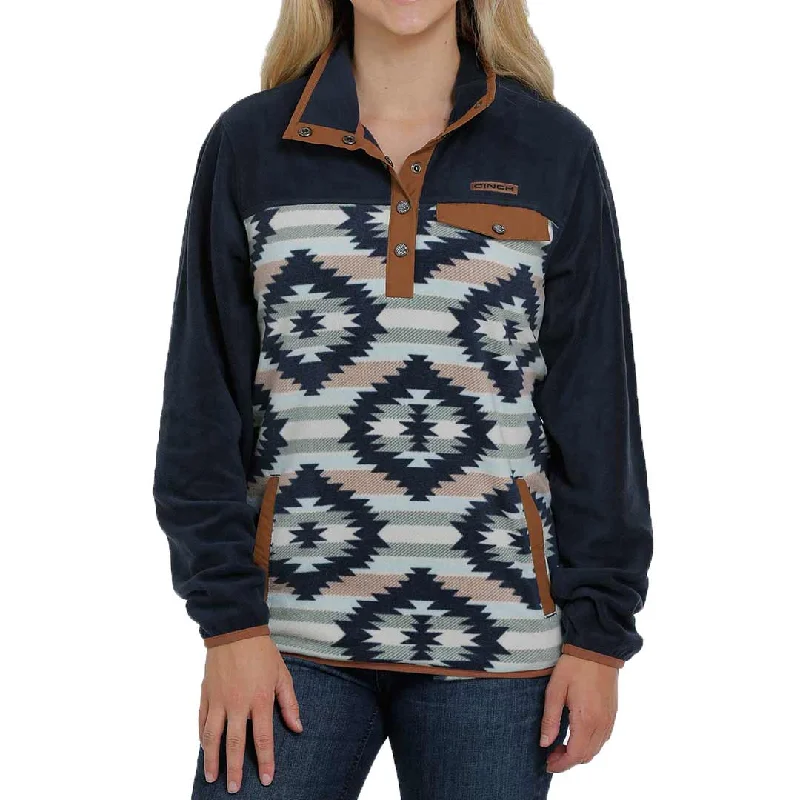 Cinch Women's Aztec Fleece Pullover Soft Wool Sweater