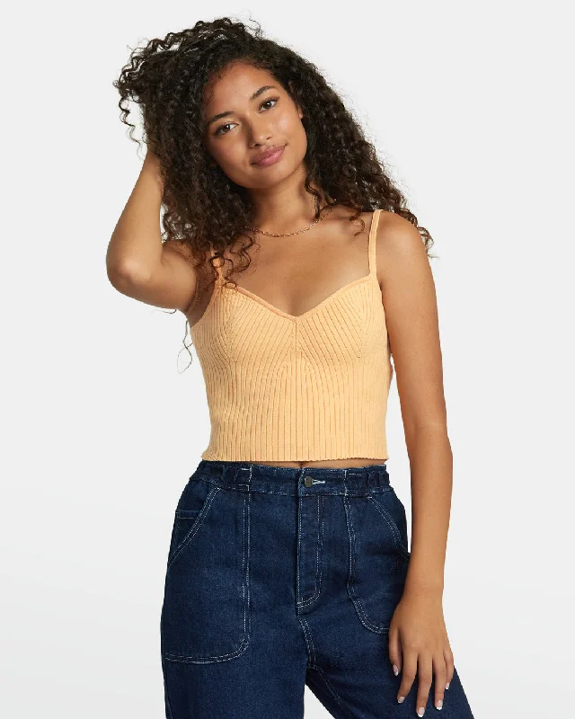 Silhouette Knitted Tank - Melon workout tank top