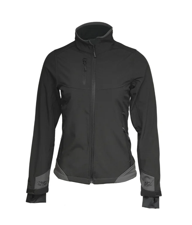 Ladies Soft Shell Jacket Boat Neck Shawl Collar Notched Collar