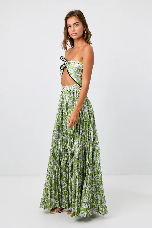 Sunburst Maxi Skirt - Garden Floral