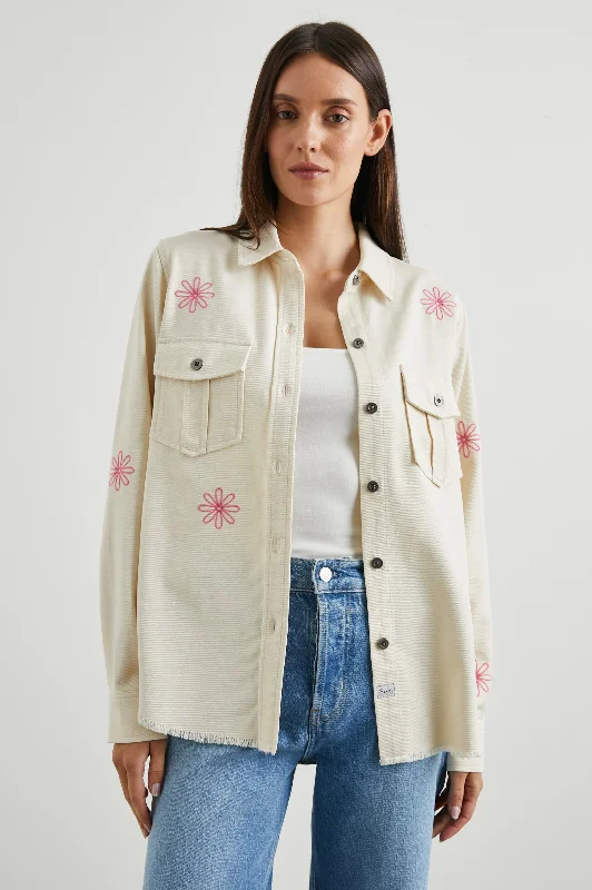 LOREN SHIRT JACKET - ECRU Wool Jacket Cashmere Jacket Tweed Jacket