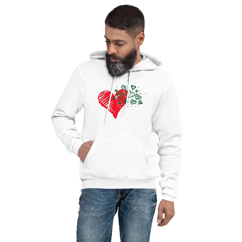 Sweetheart Hearts Unisex Pullover Hoodie Boat Neck Sweater