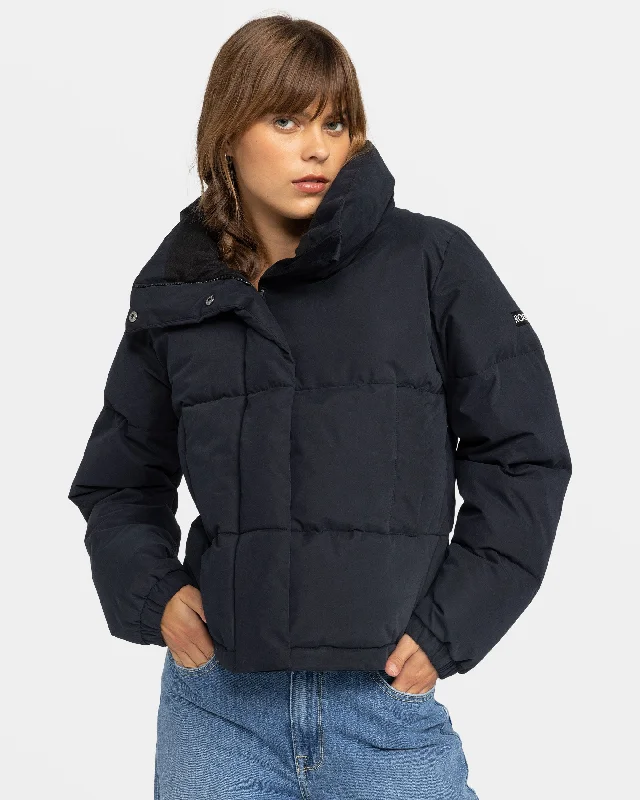 Winter Rebel Insulated Jacket - True Black Welt Pockets Slit Pockets Flap Pockets
