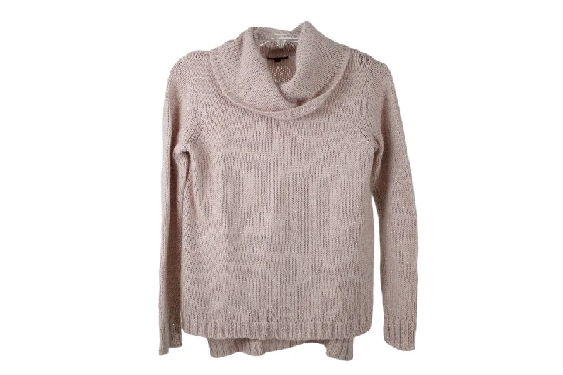 The Limited Pink Turtleneck Shimmer Sweater | S Chenille Fabric Brocade Fabric Lace Fabric