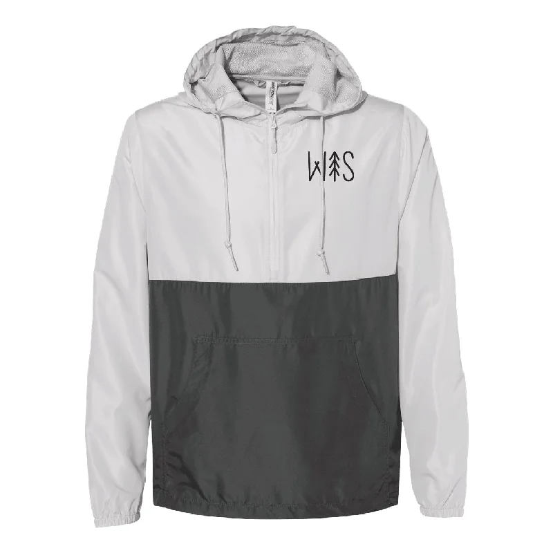 WI141 Unisex Lightweight Quarter-Zip Windbreaker Pullover Jacket Boxy Neck Sweater