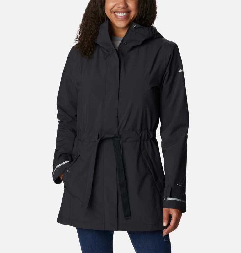 Columbia Womens Here and There II Waterproof Trench Jacket Knit Fabric Woven Fabric Fleece Fabric