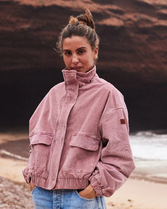 Slow Song Oversized Corduroy Jacket - Mauve Orchid Oversized Jacket Tailored Jacket Straight Jacket