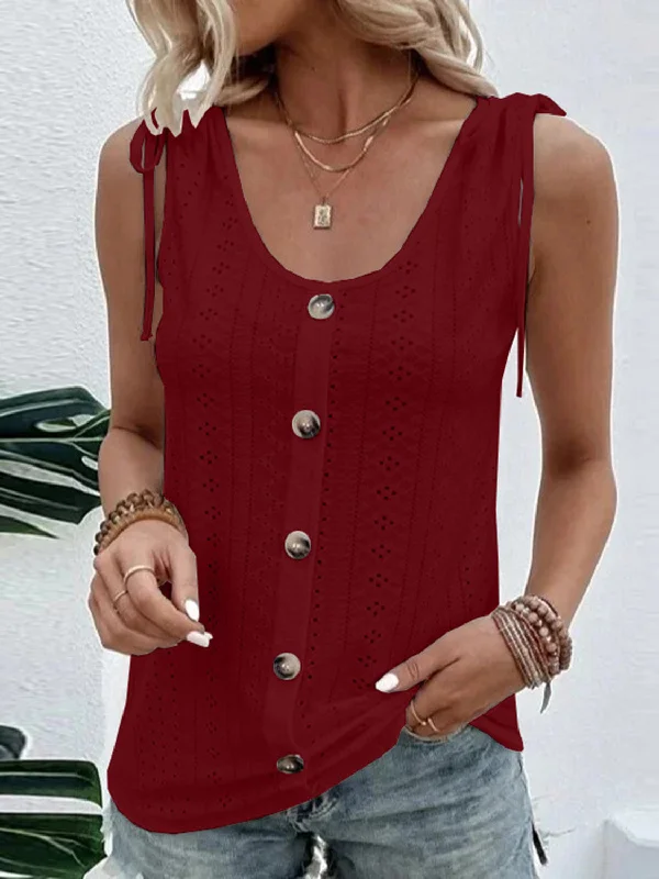 Full Size Scoop Neck Sleeveless Tank Top fitted tank top