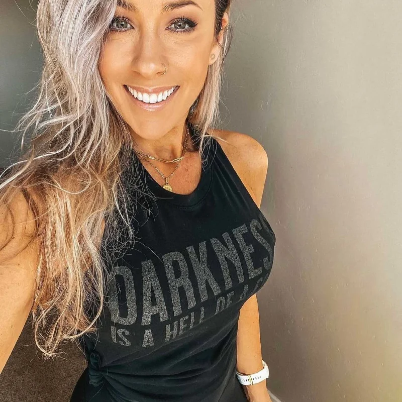 Darkness is a HELL of a Coach - Women's Crop Tank spandex blend tank