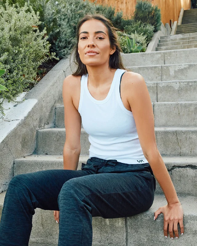 VA Essential Ribbed Tank Top - White vibrant tank top