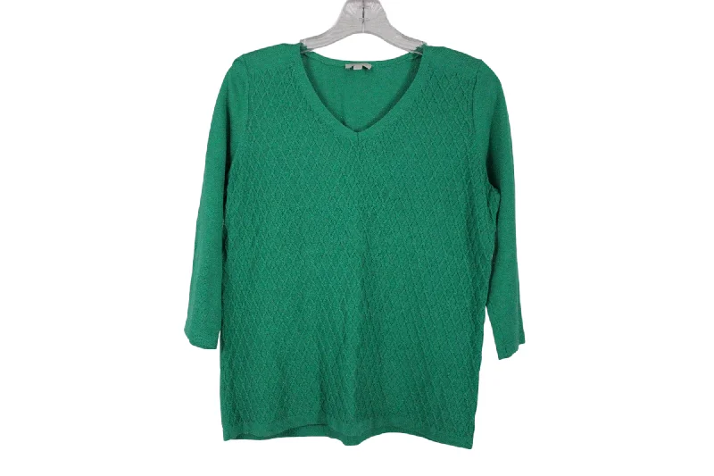 Talbots Green Knit Sweater | S Petite Stylish Fashionable Trendy
