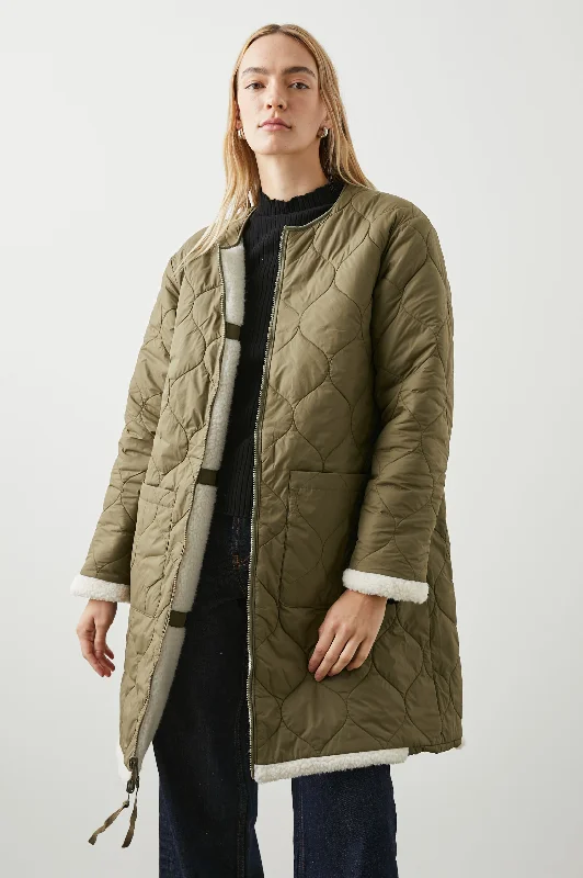 GRANGER JACKET - IVORY OLIVE MIX Mesh Jacket Canvas Jacket Denim Jacket
