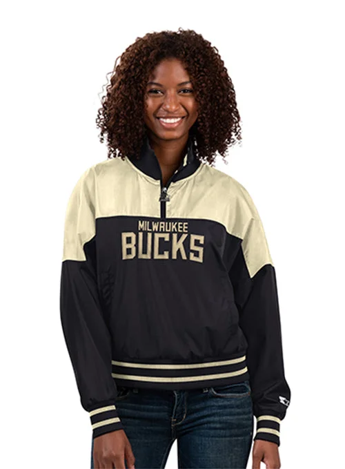 Women's Starter Blitz Milwaukee Bucks Pullover Jacket Angora Wool Cozy