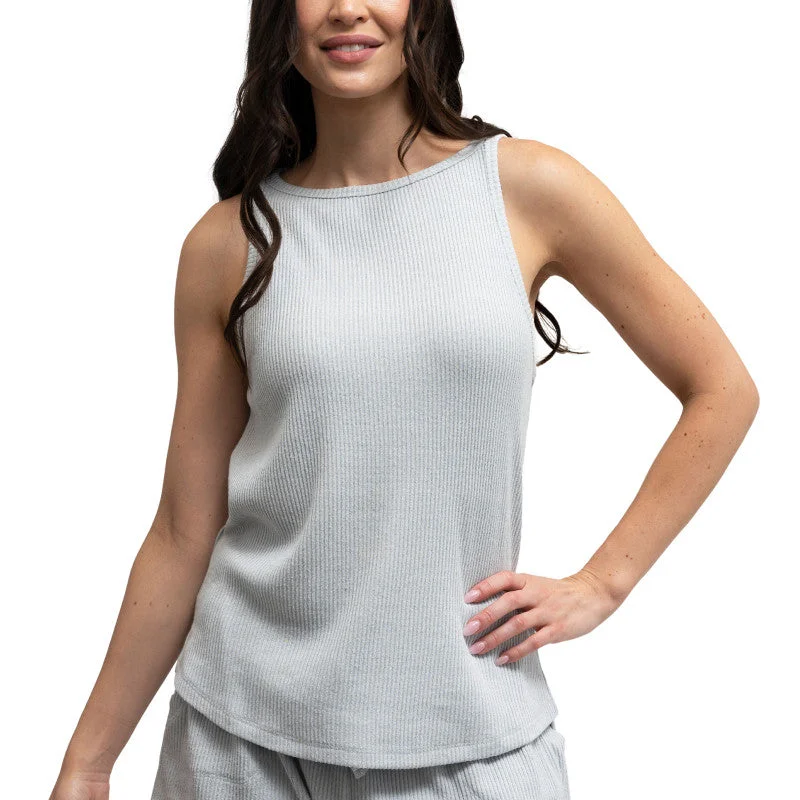 Hello Mello Cuddleblend Lounge Tank - Grey one shoulder tank