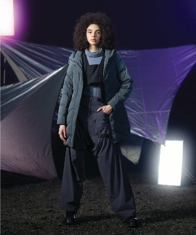 Women's Esslite Down Jacket with Concealed Zip Pockets Wool Jacket Cashmere Jacket Tweed Jacket