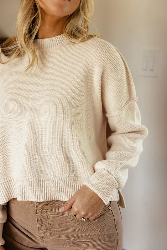 The Leda Slouchy Pullover Crew Neck Wool