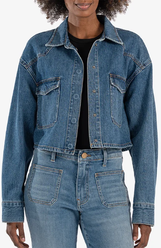 Kut From the Kloth - Western Billie Crop Jacket Bomber Jacket Anorak Windbreaker