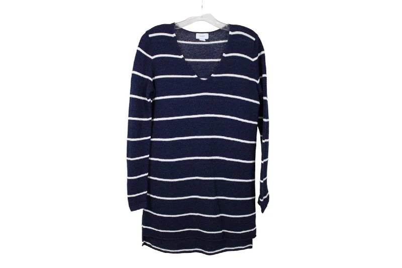 Old Navy Navy Blue Striped Sweater Tunic | S Handmade Hand-knitted Hand-woven
