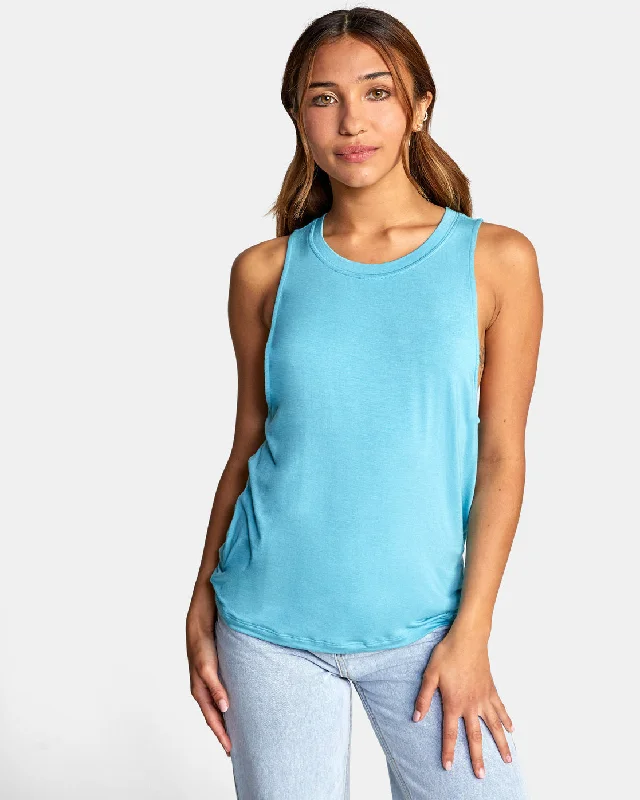 Minted Moto Tank Top - Blue Crest playful tank top