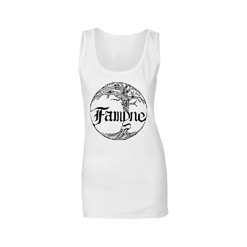 Famyne - Classic Logo Women's Tank Top - White flowy tank top