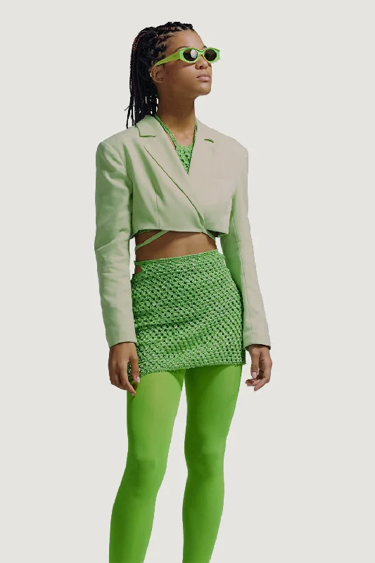 Cropped Twill Jacket Jersey Jacket Tulle Jacket Batik Jacket