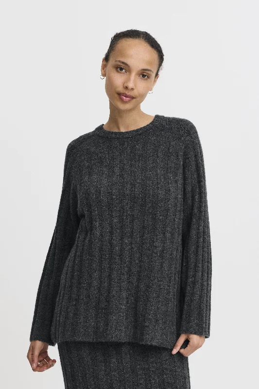 DARK GREY PULLOVER High Neck Pullover
