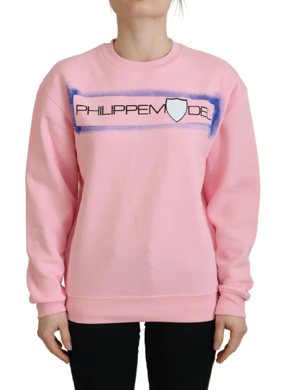 Elegant Pink Long Sleeve Pullover Sweater Flare Sleeve Stylish