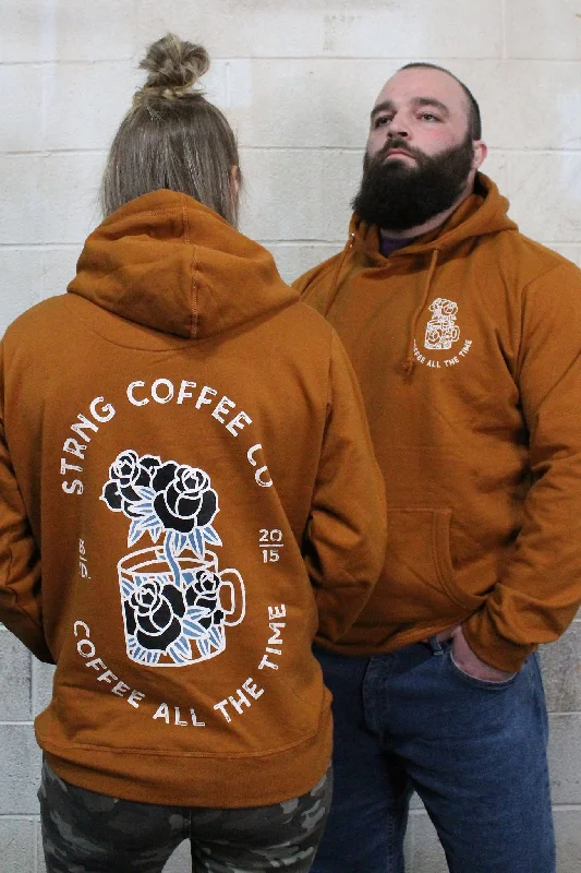 Cup N' Roses Unisex Pullover Hoodie Ruffled Neck Pullover
