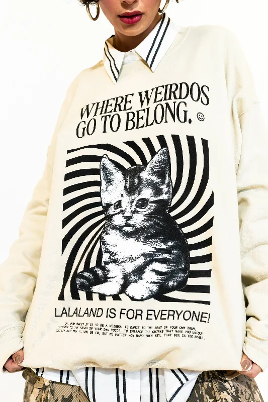 Where Weirdos Belong Oversized Pullover Oblong Neck Pullover