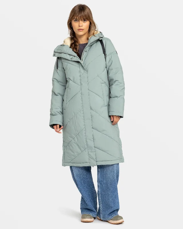 Ellie Insulated Jacket - Lily Pad Satin Fabric Silk Fabric Chiffon Fabric