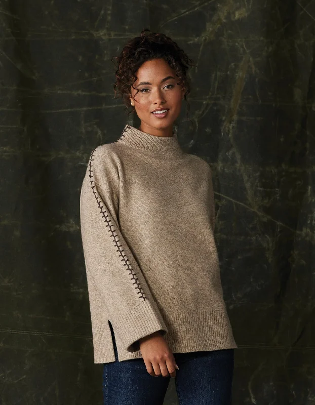 Craft Stitch Sweater in Teak Print Jacquard Patchwork