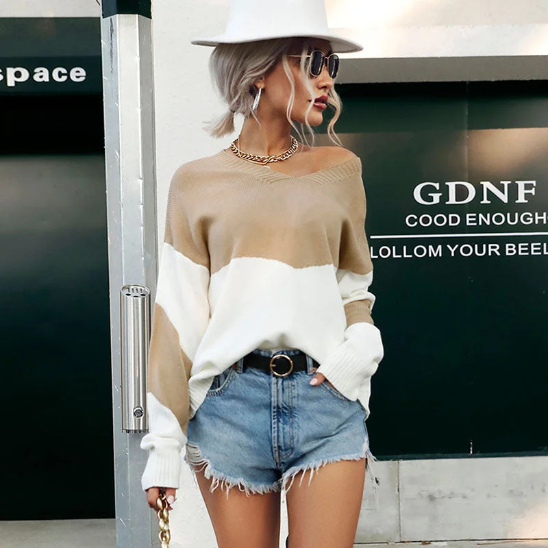 2022 New Arrivals Winter Women's Long Sleeve V Neck Bolero Knitted Pullover Sexy Tube Women Sweater Bardot Neck Top