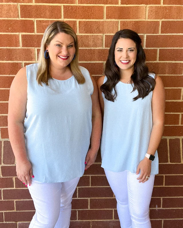 FINAL SALE Airflow Tank - Sky Blue long tank top