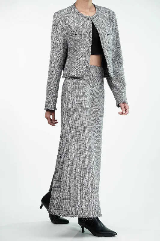 Woven Grey Skirt and Jacket Set Anorak Shell Jacket Lightweight Jacket