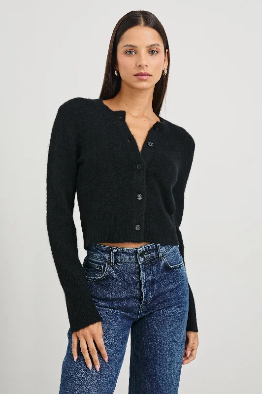 MATILDA SWEATER - BLACK Handmade Hand-knitted Hand-woven