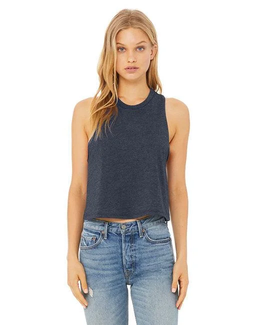 Bella + Canvas Ladies' Racerback Cropped Tank 6682 glitter tank top