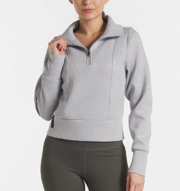 LuxBreak Half Zip Pullover Halter Neck Top