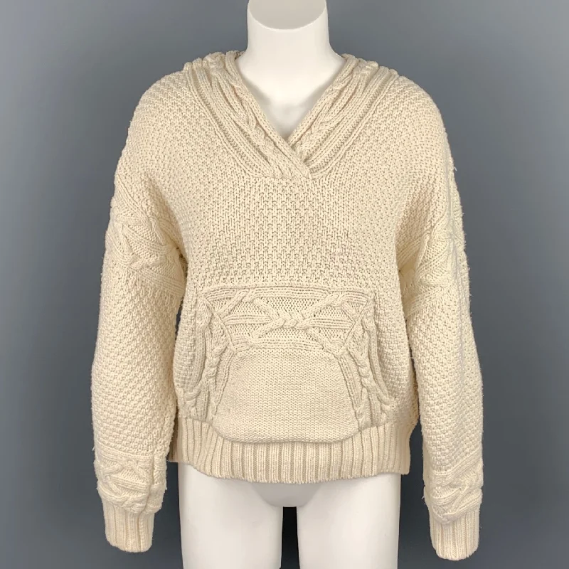 POLO by RALPH LAUREN Size S Cream Cotton / Polyester Oversized Sweater Fleece Sweater Nylon Polyester