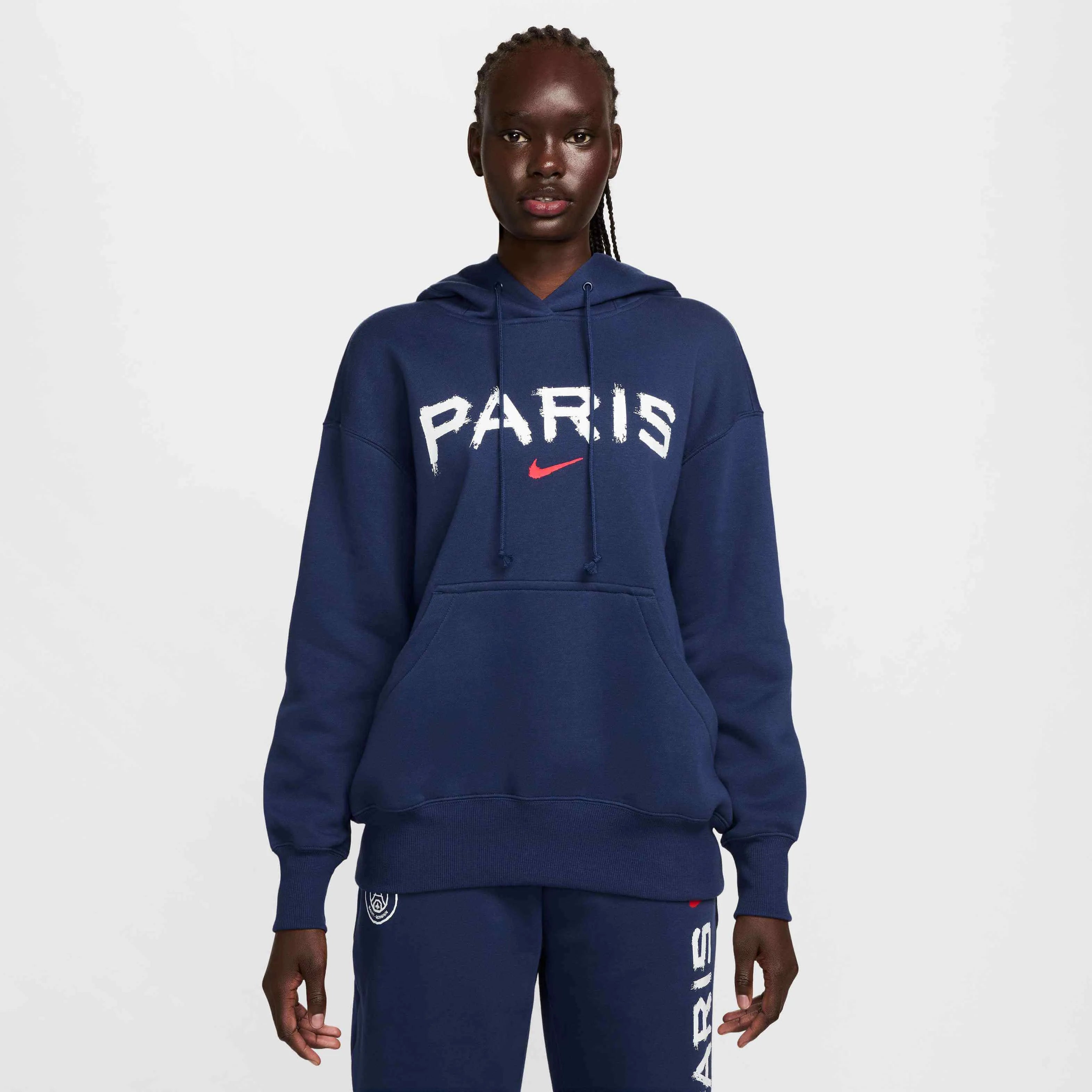 Nike 2024-25 PSG Women's Pullover Hoodie Puff Sleeve Stylish