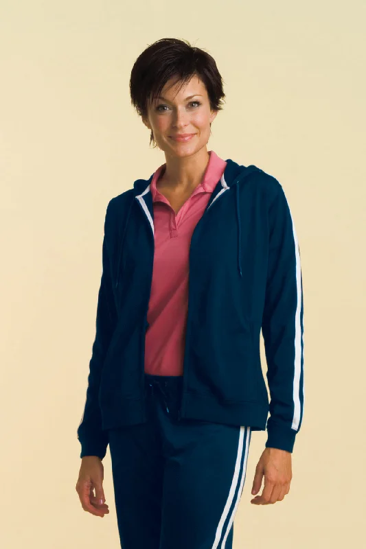Women's Knit Track Jacket Zip Front Button Front Snap Front