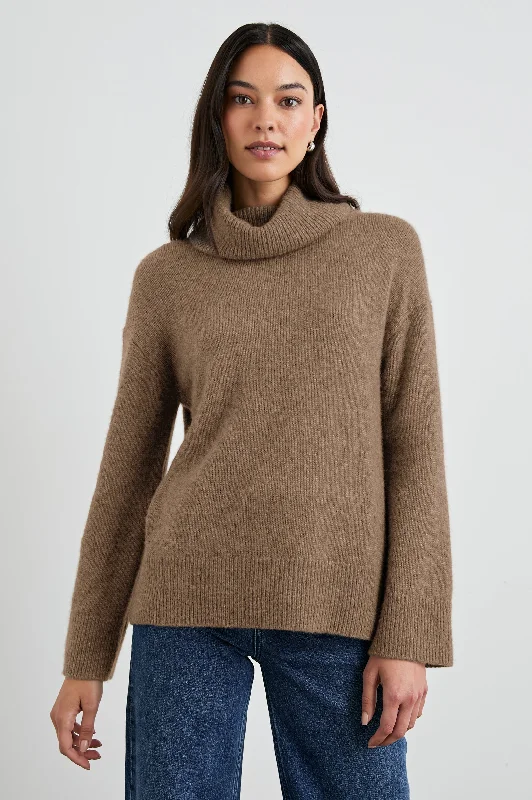 NADINE SWEATER - OATMEAL Glossy Satin Silk