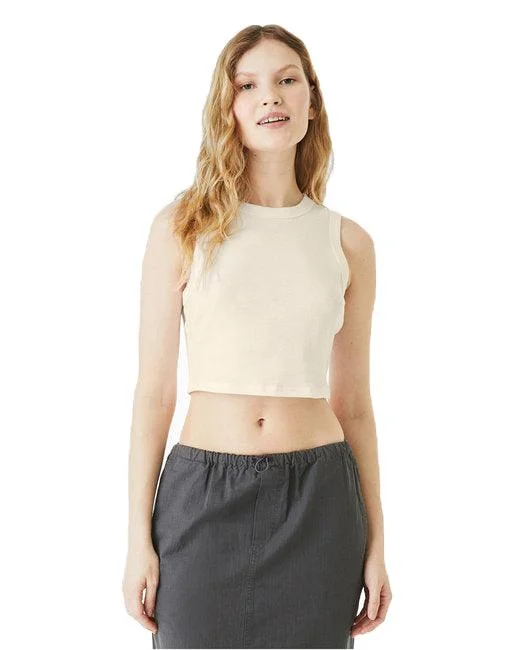 Bella + Canvas Ladies' Micro Rib Muscle Crop Tank 1013BE rhinestone tank top