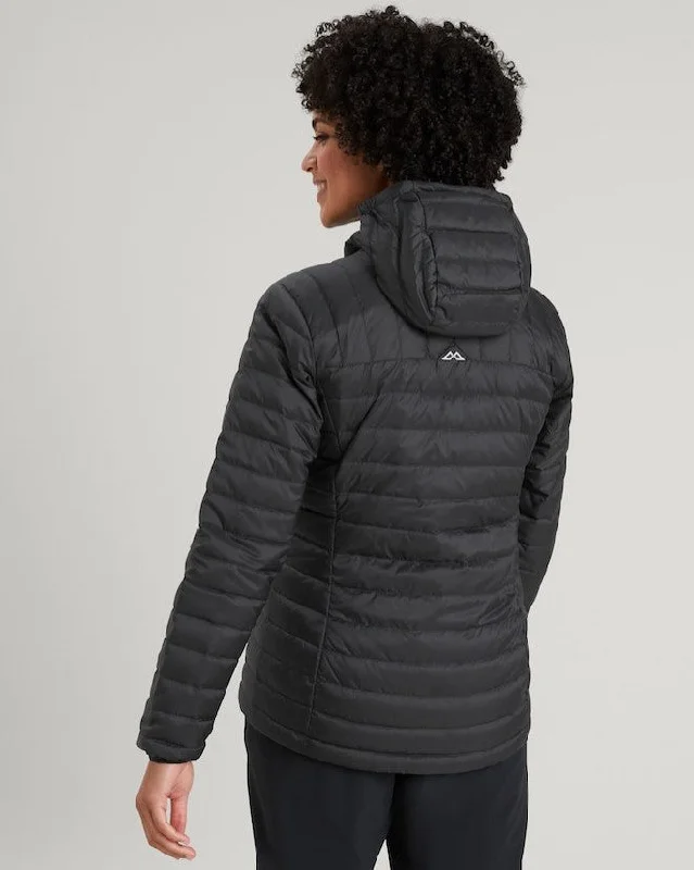 Kathmandu Womens Heli 600 Fill Hooded Lightweight Down Jacket Nylon Fabric Polyester Fabric Spandex Fabric