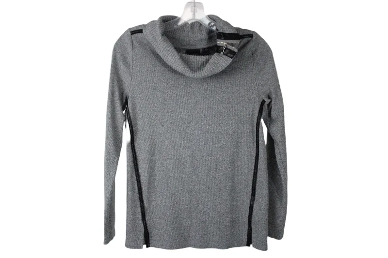 Rafaella Gray Knit Sweater | S Transparent Opaque Sheer