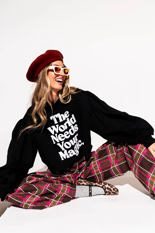 Magic Patch Pullover Lapel Neck Sweater