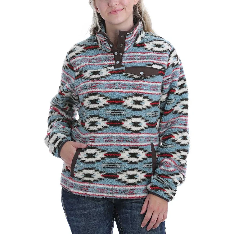 Cinch Women's Southwest Printed Fleece Pullover Bolero Style Sweater