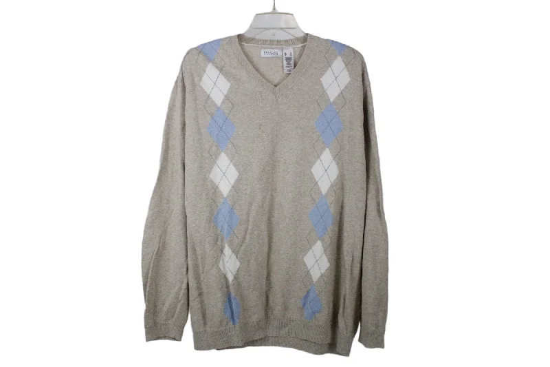 Concepts By Claiborne Tan Argyle Sweater | XL