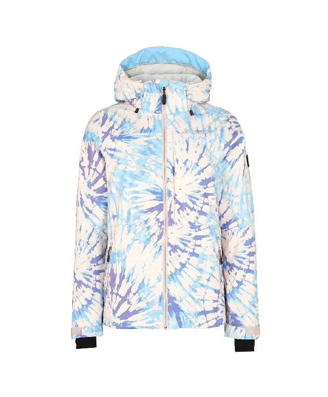 Women's Lite Snow Jacket - Pink Tie Dye Trench Coat Raincoat Waterproof Jacket