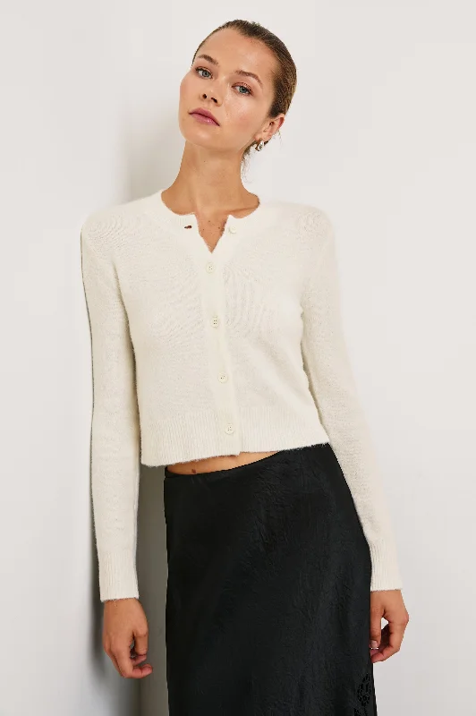 MATILDA SWEATER - IVORY Chenille Brocade Lace